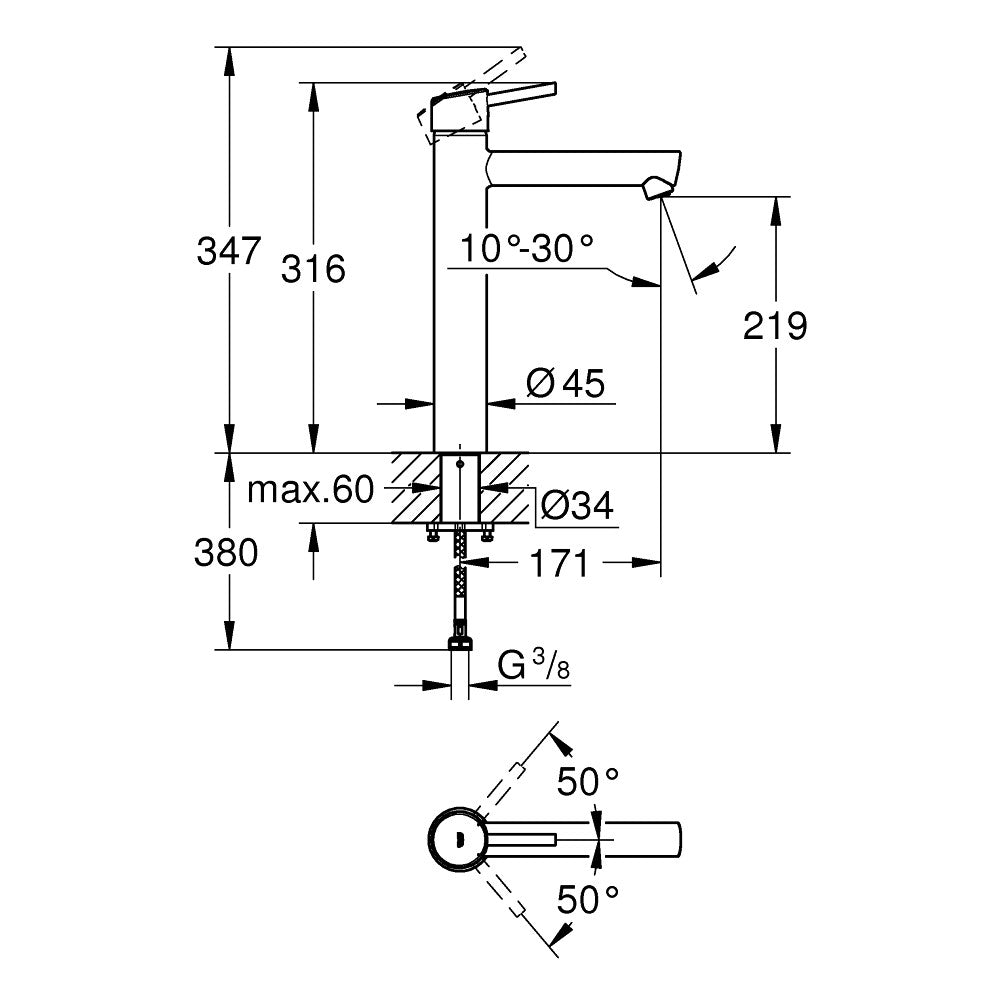 23920001 Grohe Concetto visoka armatura za umivalnik