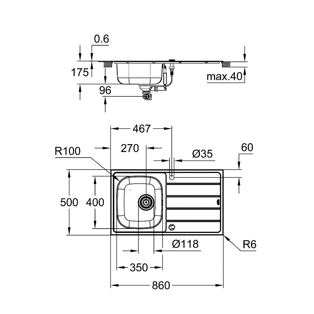 31562SD1 Grohe Set pomivalno korito K200 s kuhinjsko pipo BauEdge