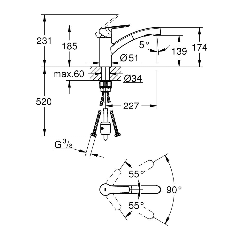 30531DC1 Grohe Start QuickFix izvlečna kuhinjska armatura