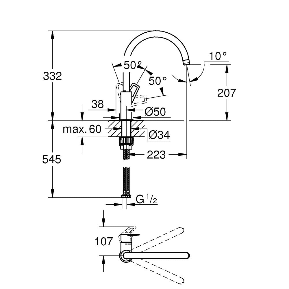 31232001 Grohe BauLoop kuhinjska armatura