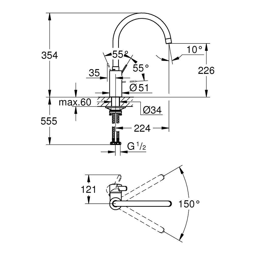 31188002 Grohe Eurosmart Cosmopolitan kuhinjska armatura