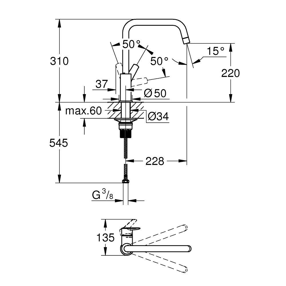 30470000 Grohe Start QuickFix kuhinjska armatura