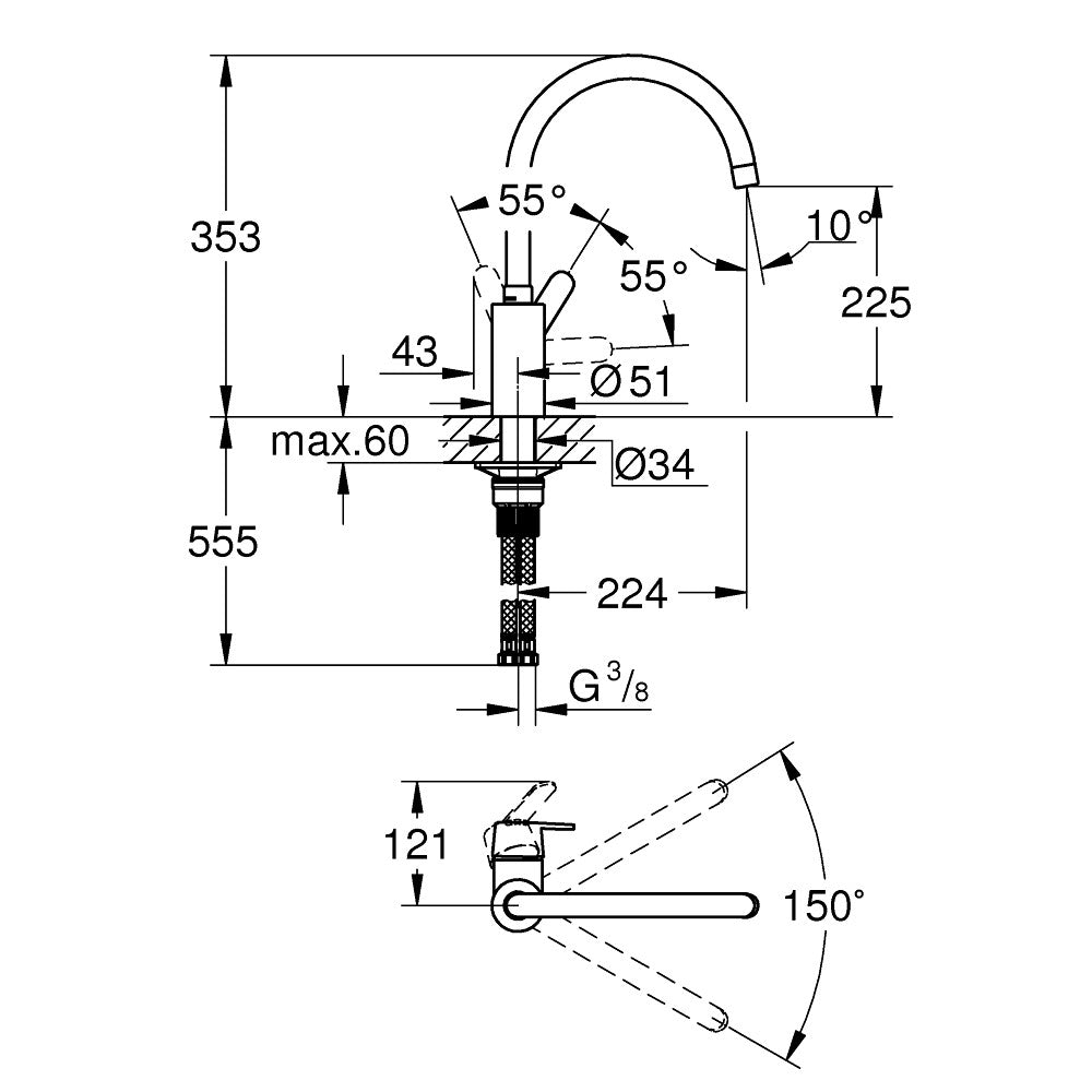 31494001 Grohe Get kuhinjska armatura