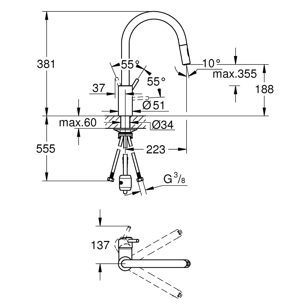 31483DC2 Grohe Concetto izvlečna kuhinjska armatura