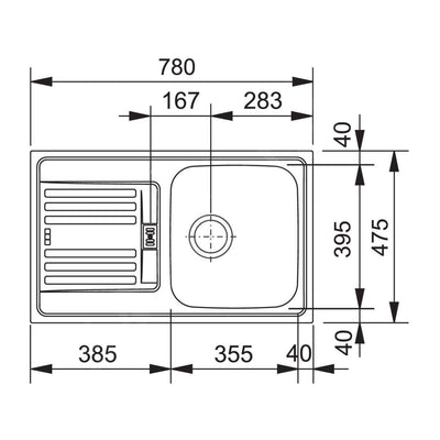 101.0684.386 Franke Euroform EFN 614-78 pomivalno korito iz nerjavnega jekla