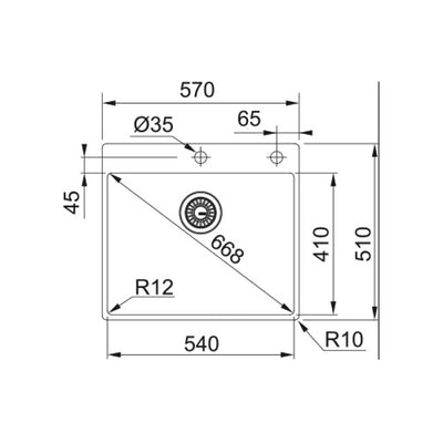 127.0369.295 Franke Box BXX 210/610-54 TL pomivalno korito iz nerjavnega jekla