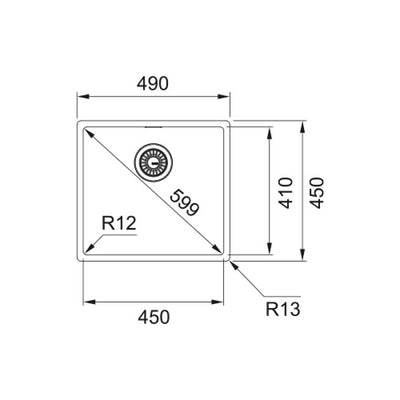 127.0395.014 Franke Box BXX 210/110-45 pomivalno korito iz nerjavnega jekla