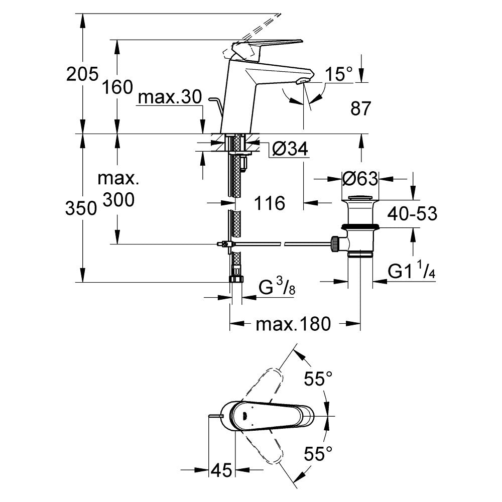 33183002 Grohe Eurodisc Cosmopolitan armatura za umivalnik