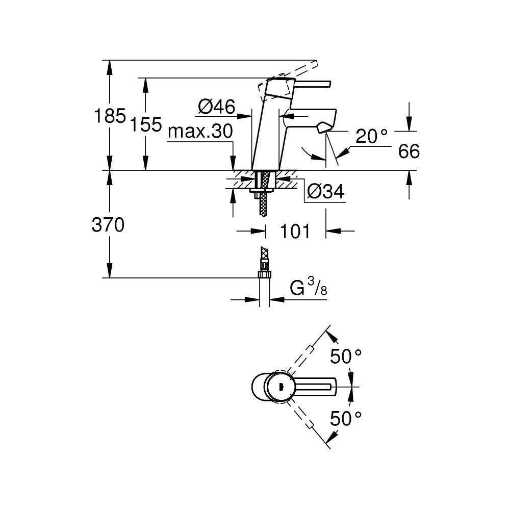 3224010E Grohe Concetto armatura za umivalnik