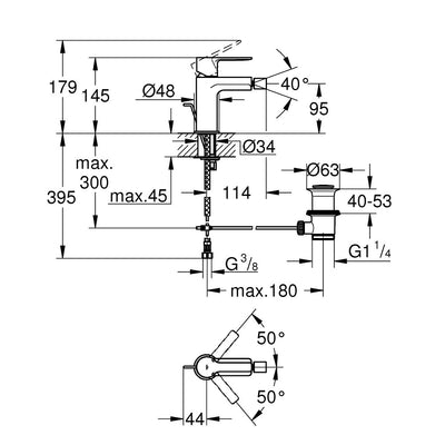 33848001 Grohe Lineare armatura za bide