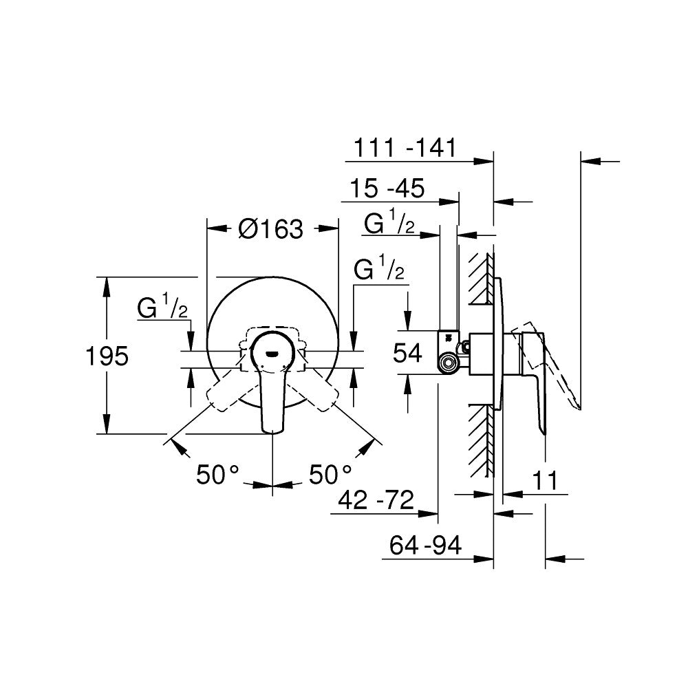 32590002 Grohe Start QuickFix (1 priključek) pokrivna plošča za tuš