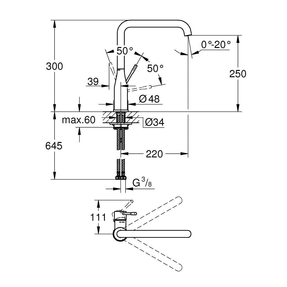 30269GL0 Grohe Essence vrtljiva kuhinjska armatura