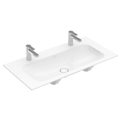 4164A1R1 Villeroy & Boch Finion Vanity CeramicPlus 100 x 50 cm vgradni keramični umivalnik z 2 odprtinama za armaturo