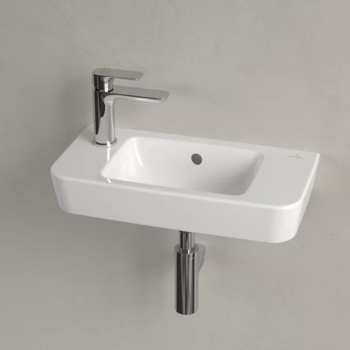 4342L501 Villeroy & Boch O.Novo Compact 50 x 25 cm keramični umivalnik z odprtino za armaturo leva izvedba