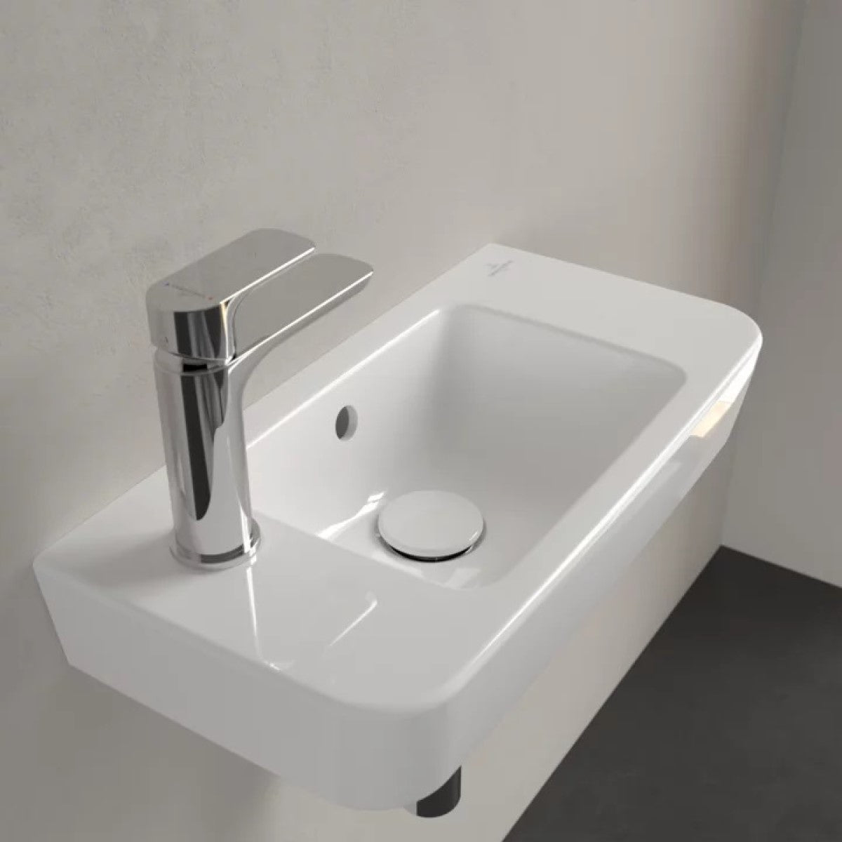 4342L501 Villeroy & Boch O.Novo Compact 50 x 25 cm keramični umivalnik z odprtino za armaturo leva izvedba