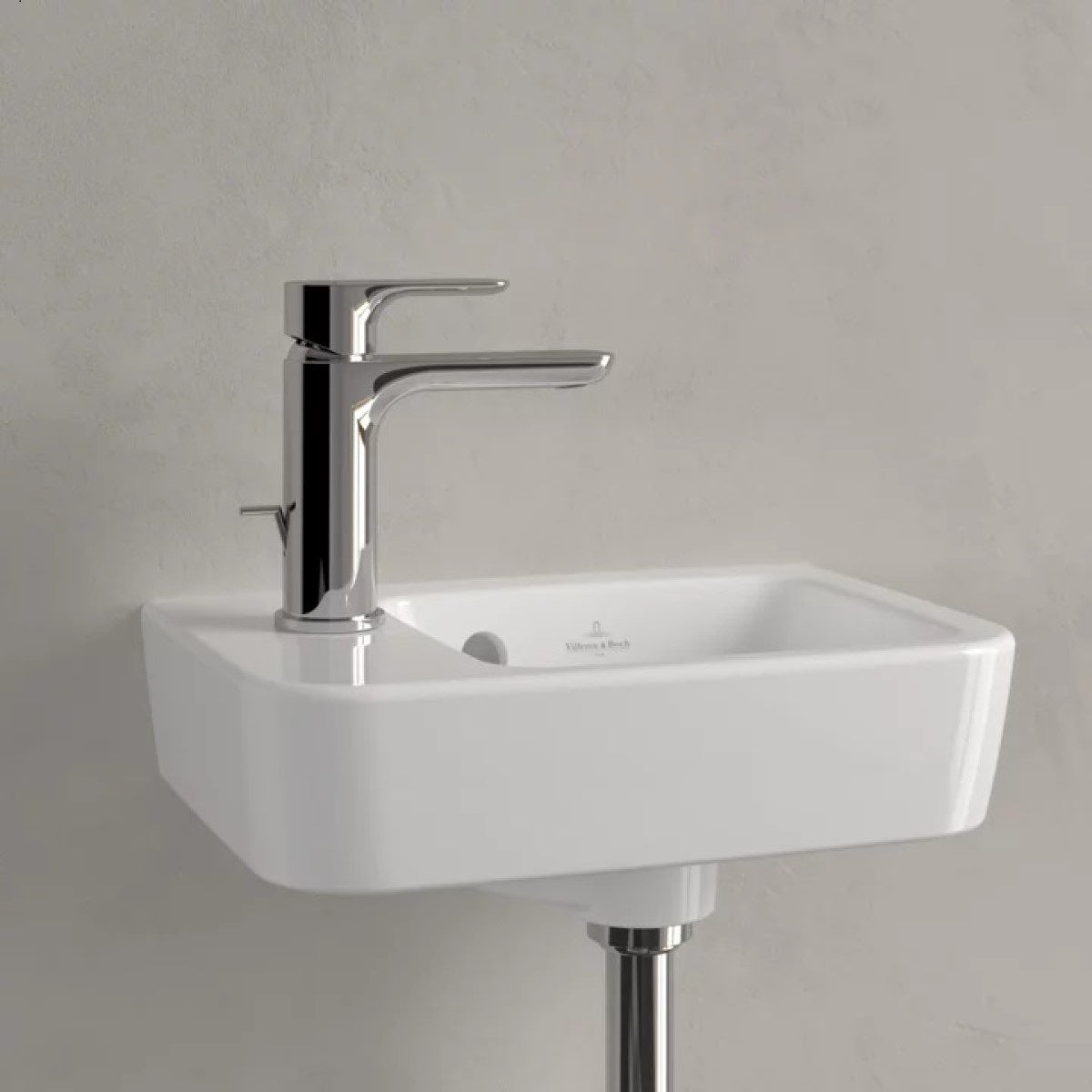 4342L501 Villeroy & Boch O.Novo Compact 50 x 25 cm keramični umivalnik z odprtino za armaturo leva izvedba