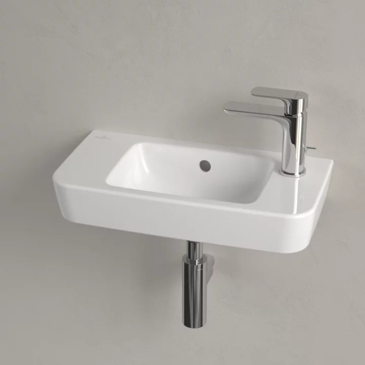 4342R501 Villeroy & Boch O.Novo Compact 50 x 25 cm keramični umivalnik z odprtino za armaturo desna izvedba