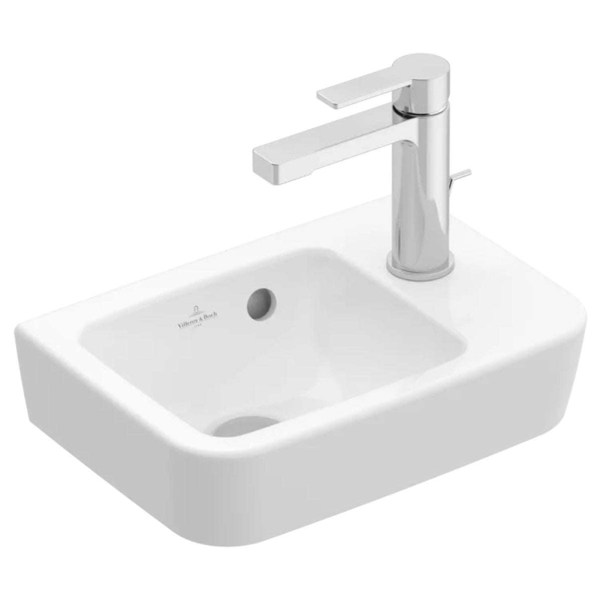 43433601 Villeroy & Boch O.Novo Compact 36 x 25 cm keramični umivalnik z odprtino za armaturo desna izvedba