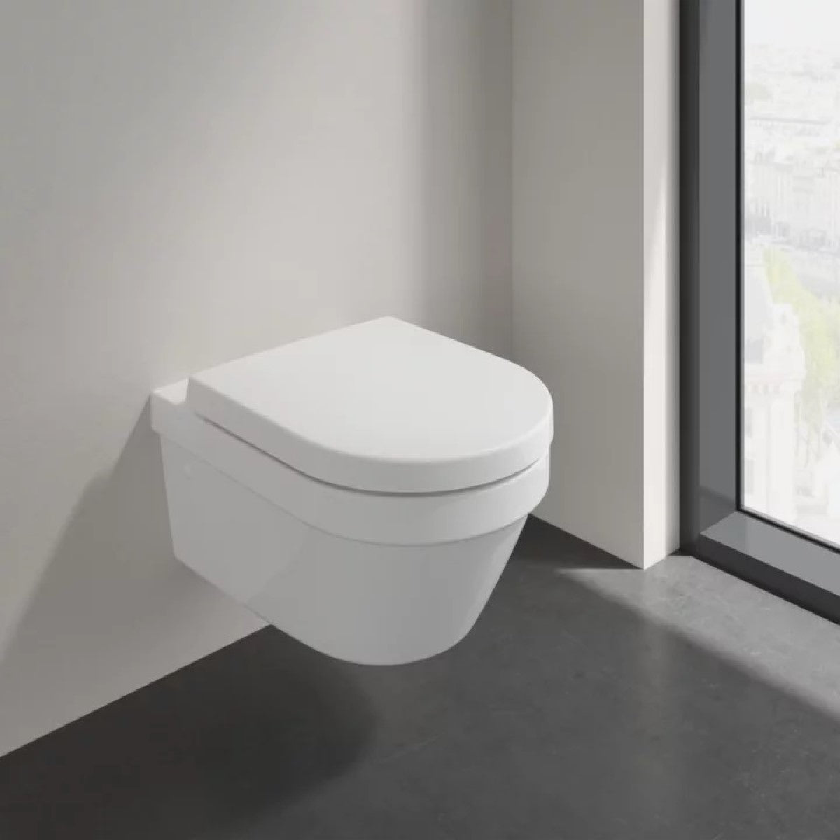 4694HRR1 Villeroy & Boch Architectura Combi-Pack CeramicPlus viseča brezrobna WC školjka z WC desko s počasnim zapiranjem