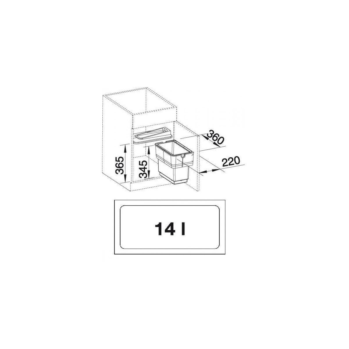 512880 Blanco SINGOLO 1 x 14 l sorter odpadkov