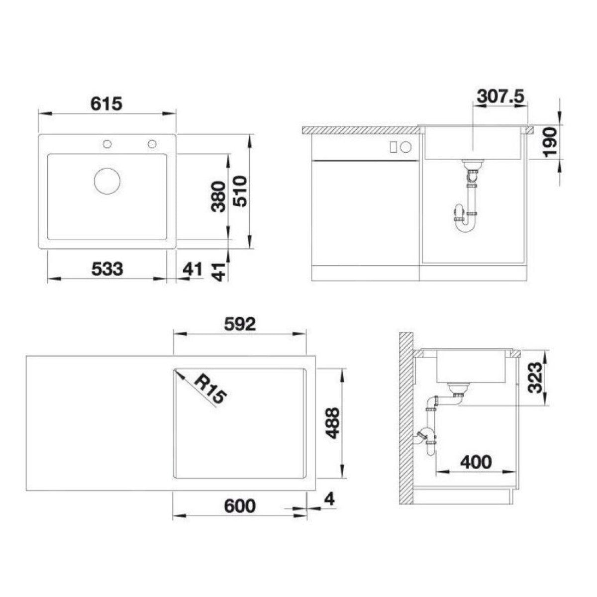 524731 Blanco Palona 6 pomivalno korito iz keramike