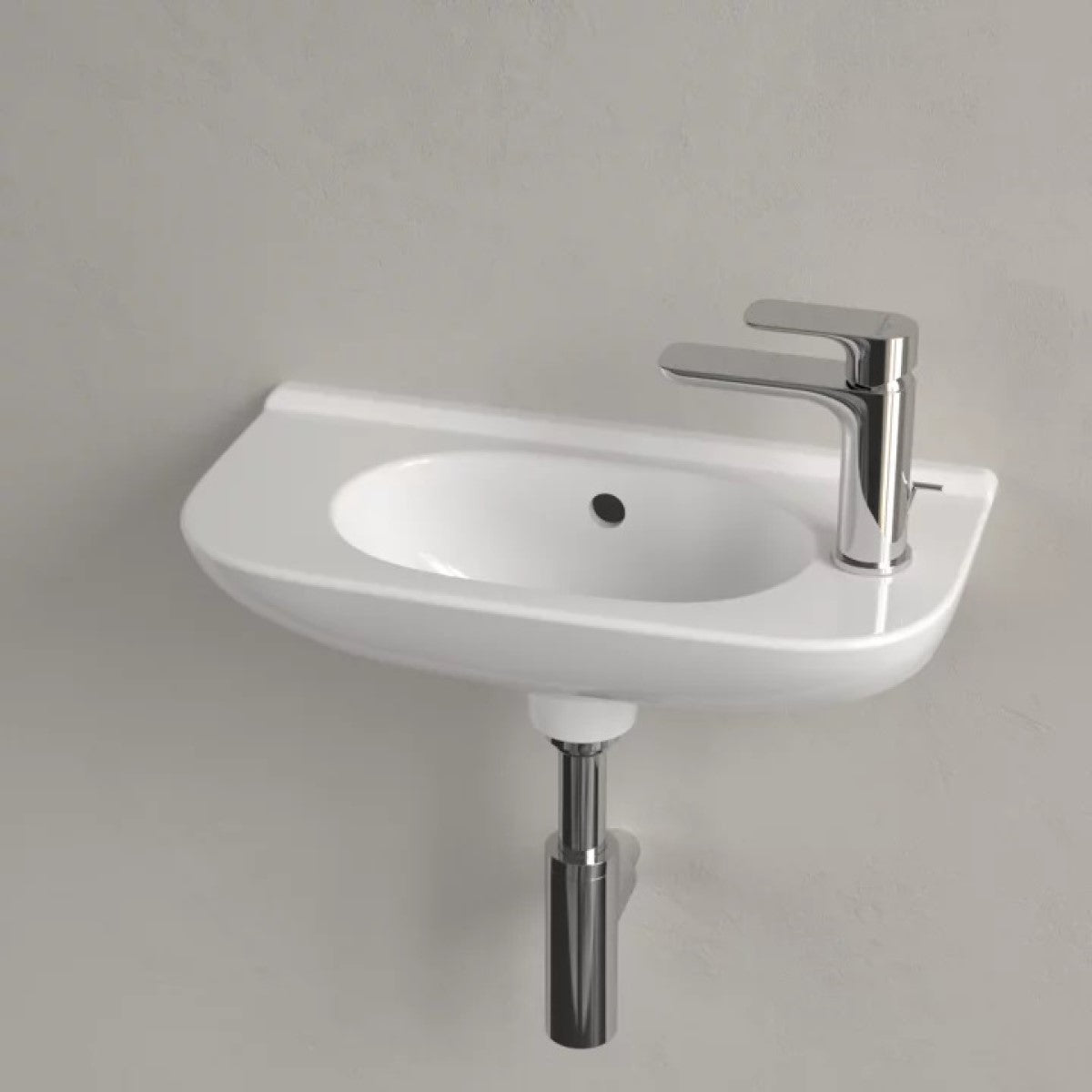 536153R1 Villeroy & Boch O.Novo Compact CeramicPlus 50 x 25 cm keramični umivalnik desna izvedba