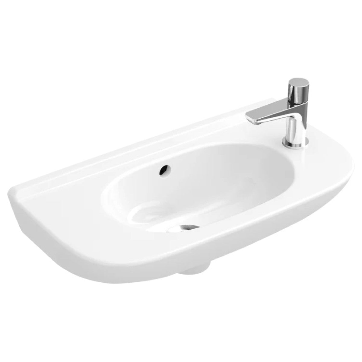 536153R1 Villeroy & Boch O.Novo Compact CeramicPlus 50 x 25 cm keramični umivalnik desna izvedba