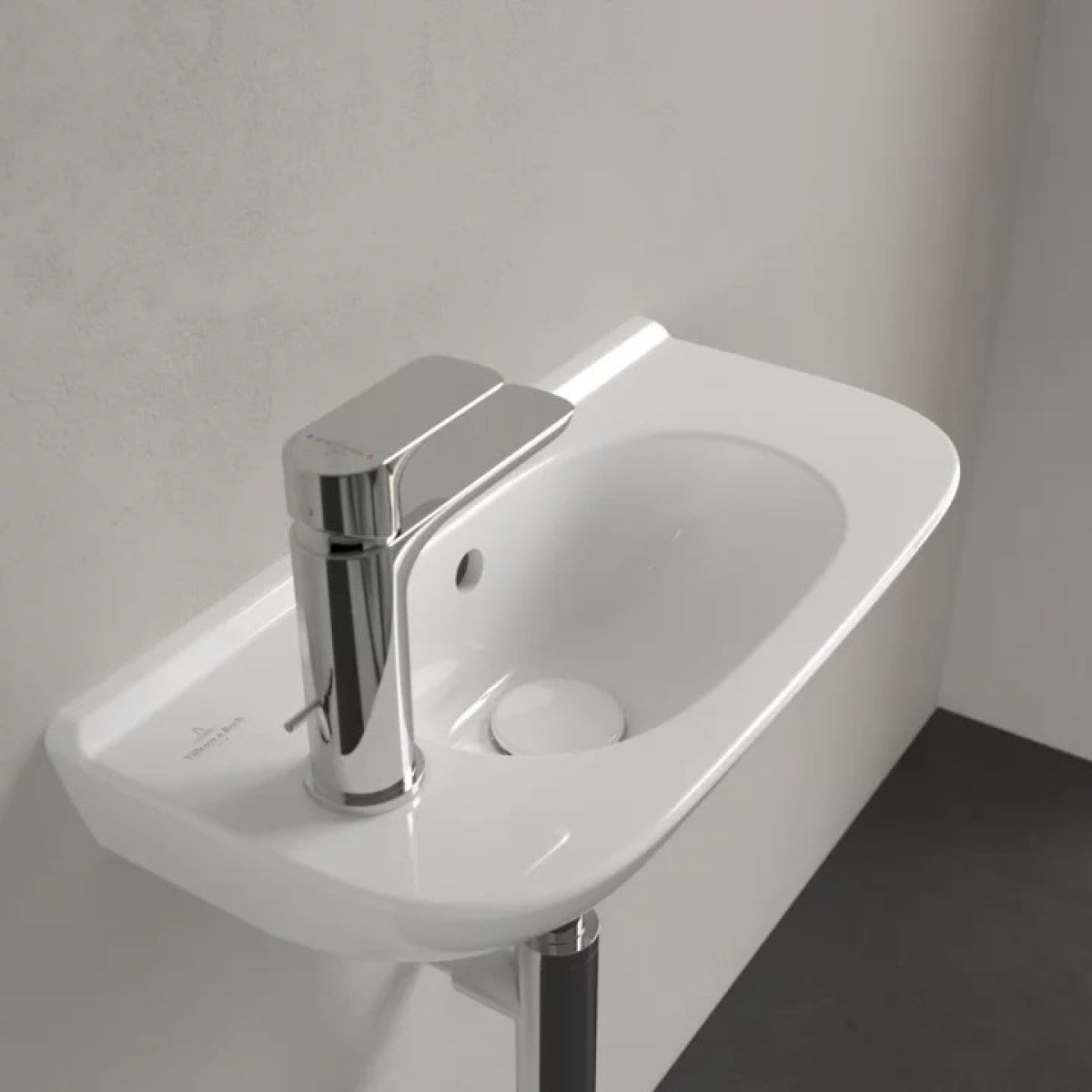 536154R1 Villeroy & Boch O.Novo Compact CeramicPlus 50 x 25 cm keramični umivalnik leva izvedba