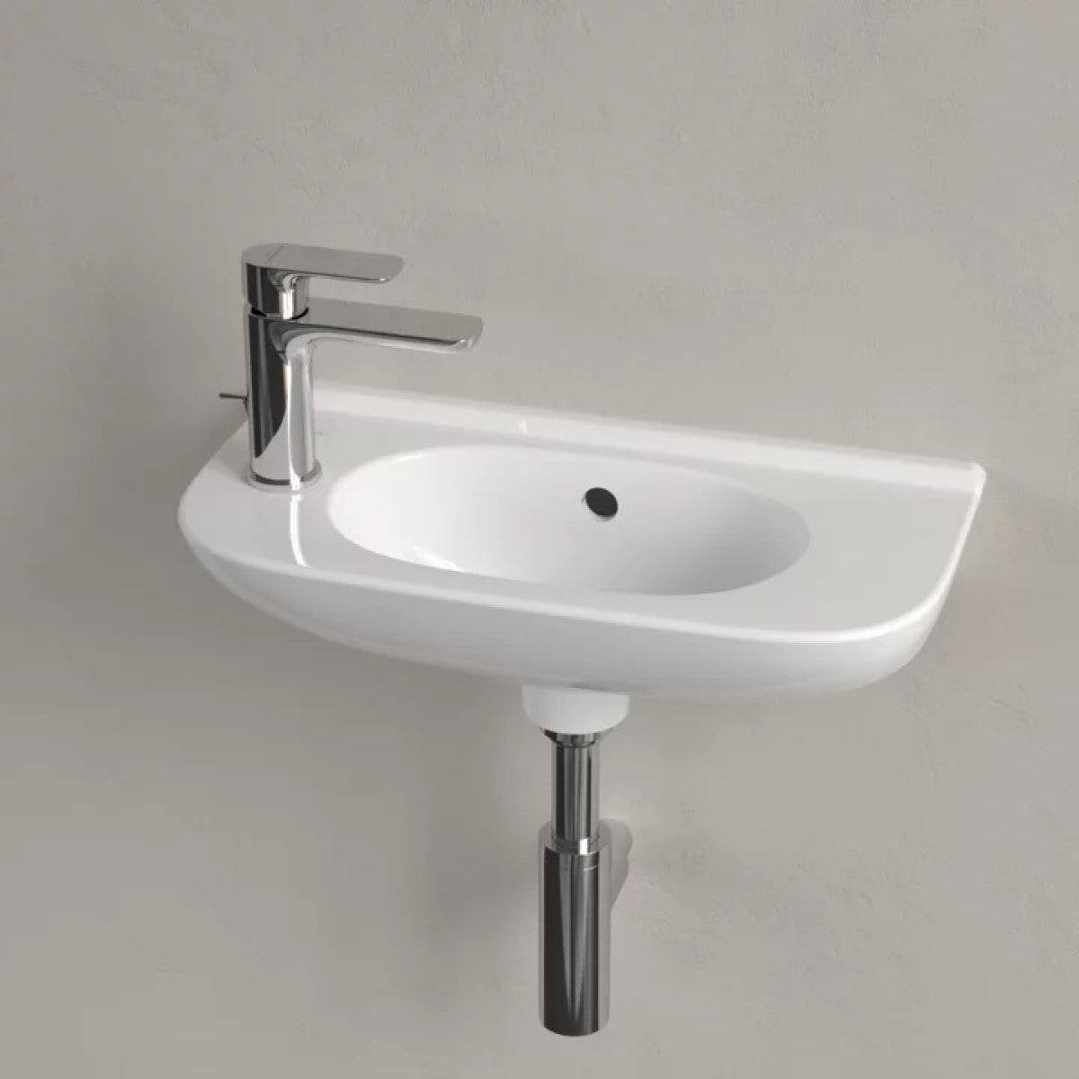 536154R1 Villeroy & Boch O.Novo Compact CeramicPlus 50 x 25 cm keramični umivalnik leva izvedba