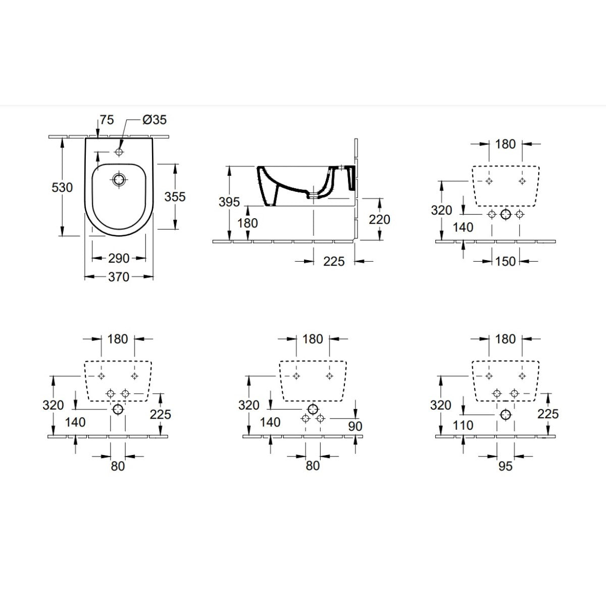 54050001 Villeroy & Boch Avento 37 x 53 cm viseči bide