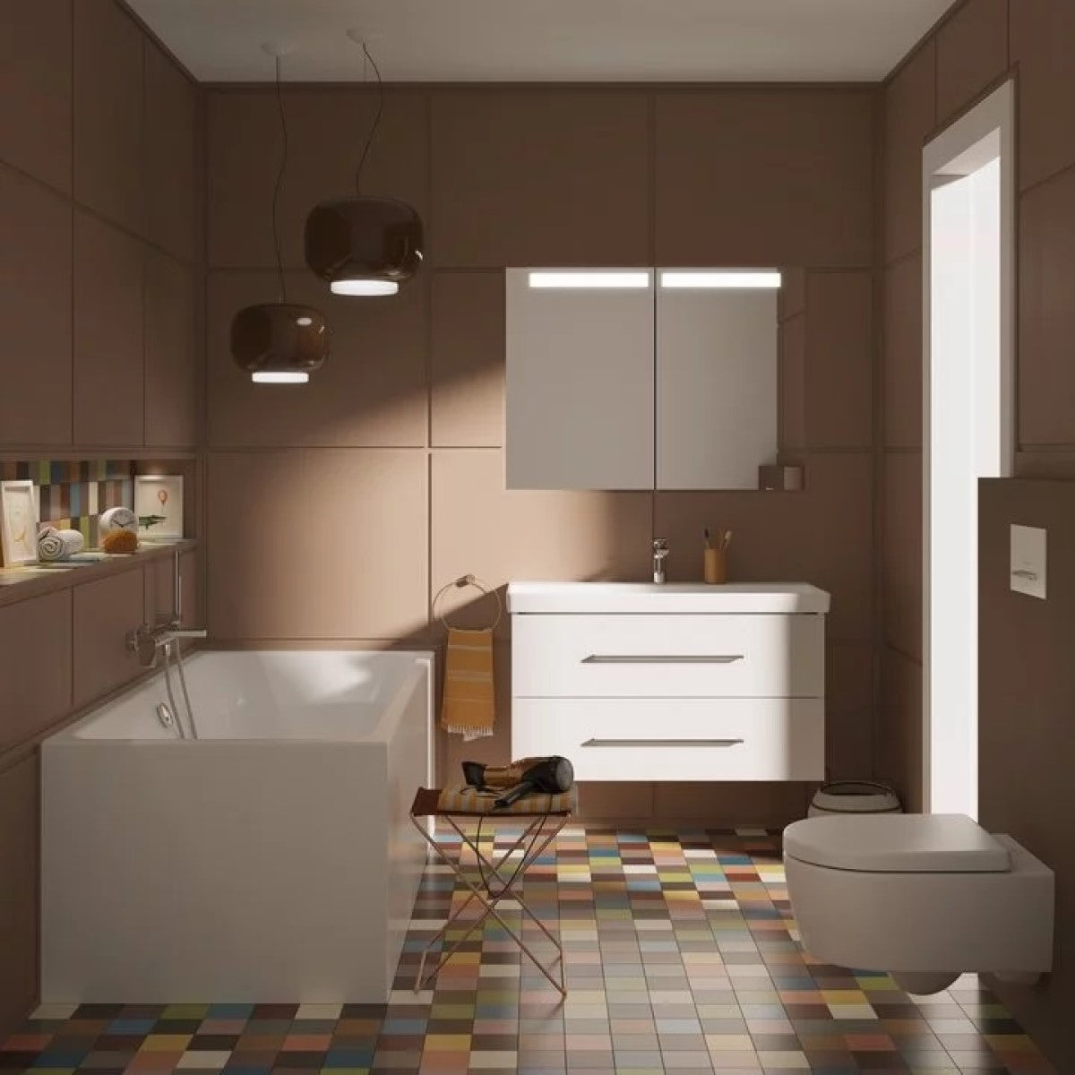 5656HR01 Villeroy & Boch Avento Combi-Pack viseča WC školjka z WC desko s počasnim zapiranjem