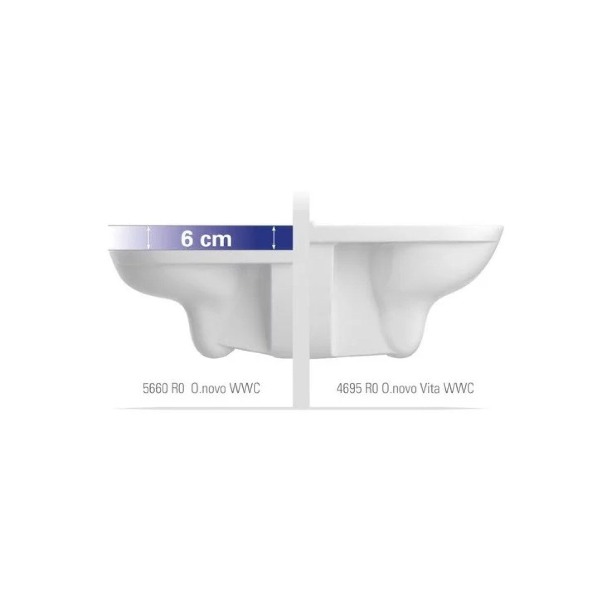 5660R0T2 Villeroy & Boch O.novo CeramicPlus viseča brezrobna WC školjka