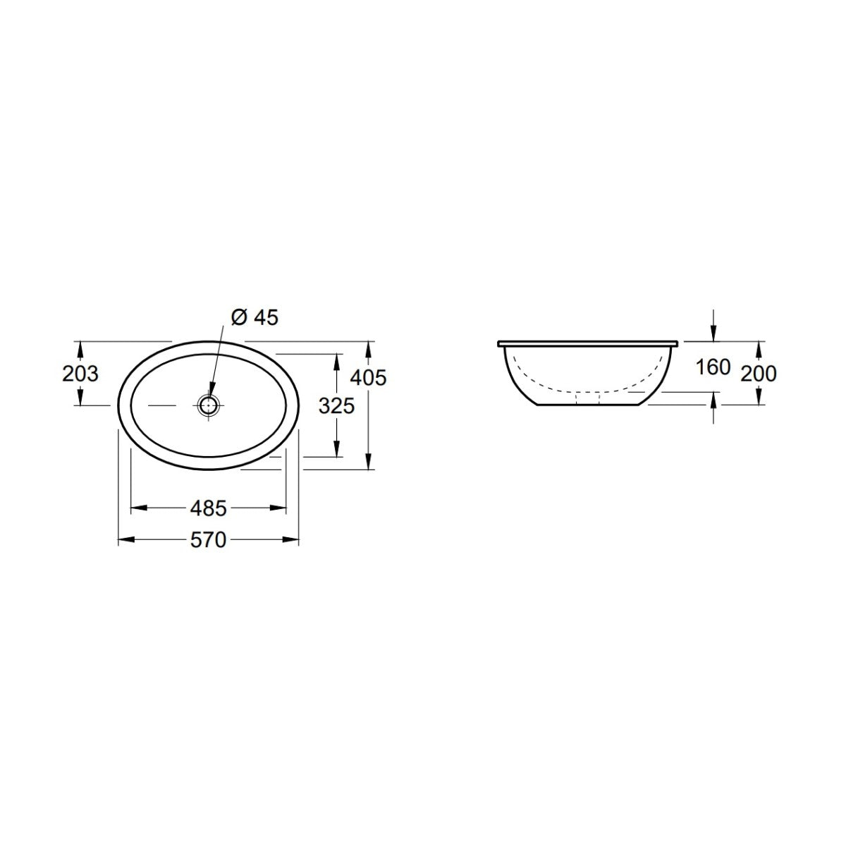 616120R1 Villeroy & Boch Loop & Friends CeramicPlus 48,5 x 32,5 cm vgradni umivalnik