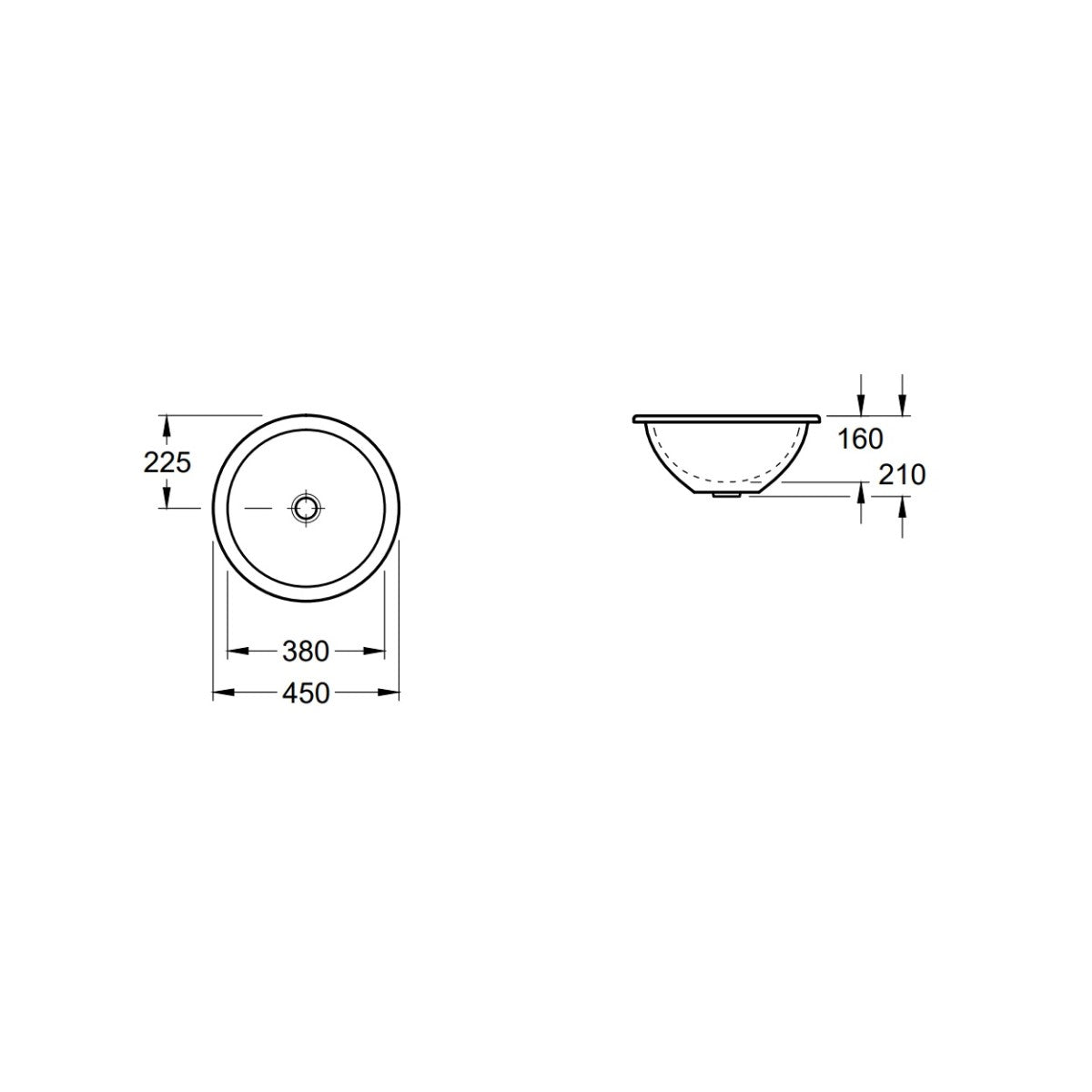 618038R1 Villeroy & Boch Loop & Friends CeramicPlus 38 x 38 cm vgradni umivalnik