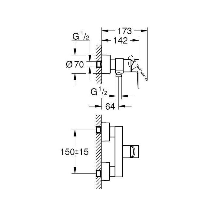 33865AL1 Grohe Lineare armatura za tuš