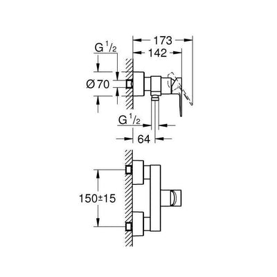 33865AL1 Grohe Lineare armatura za tuš