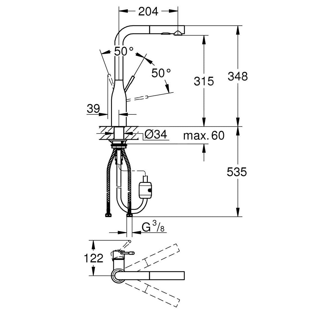 30270DA0 Grohe Essence izvlečna kuhinjska armatura