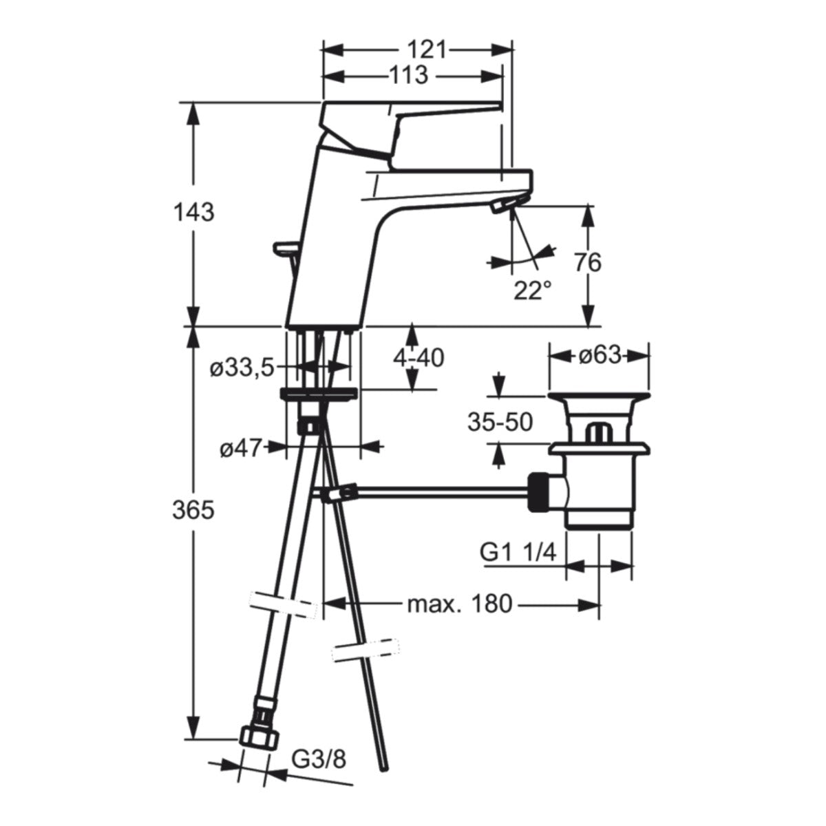 Armature za umivalnike — 09092283 Hansa Twist armatura za umivalnik | SAN-KERAMIKA.SI