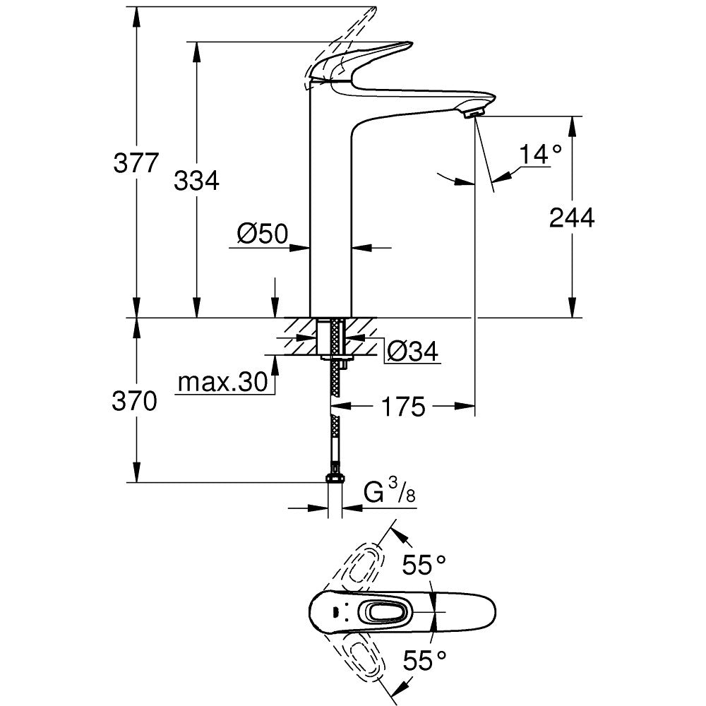 23570003 Grohe Eurostyle visoka armatura za umivalnik