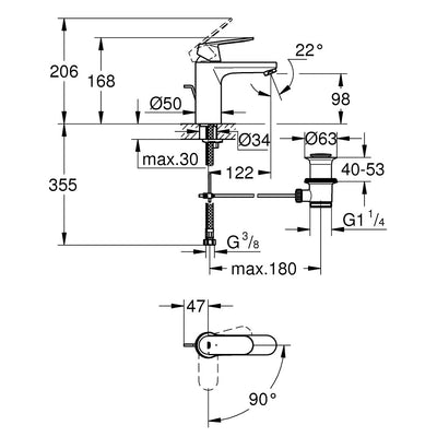 Armature za umivalnike — 2339600E Grohe Eurosmart Cosmopolitan Cold Start armatura za umivalnik | SAN-KERAMIKA.SI