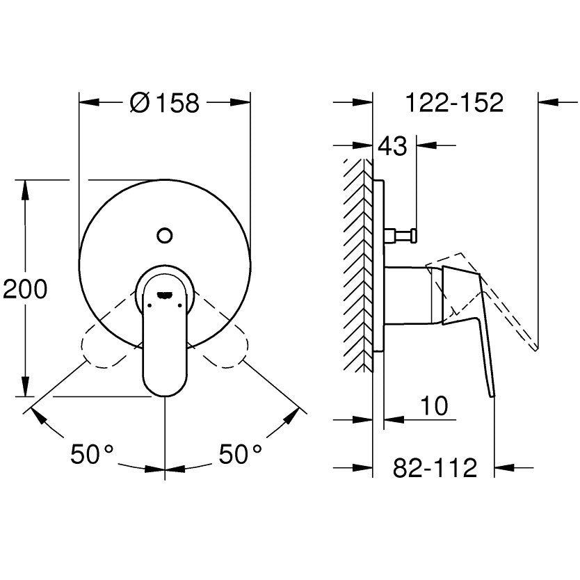 24045000 Grohe Eurosmart Cosmopolitan (2 priključka) pokrivna plošča za kad ali tuš