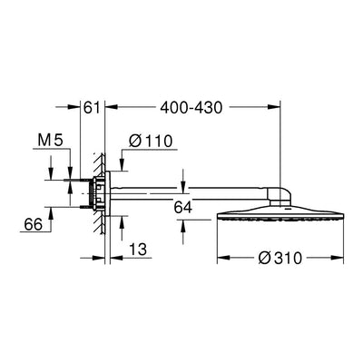 26475GN0 Grohe Rainshower SmartActive 310 nadglavna prha