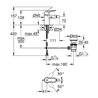 Armature za bide — 23331000 Grohe BauEdge armatura za bide | SAN-KERAMIKA.SI