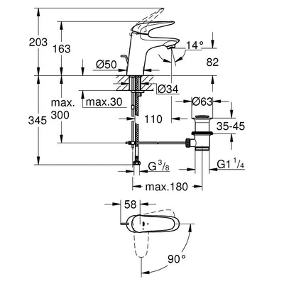 23709003 Grohe Eurostyle Cold Start armatura za umivalnik