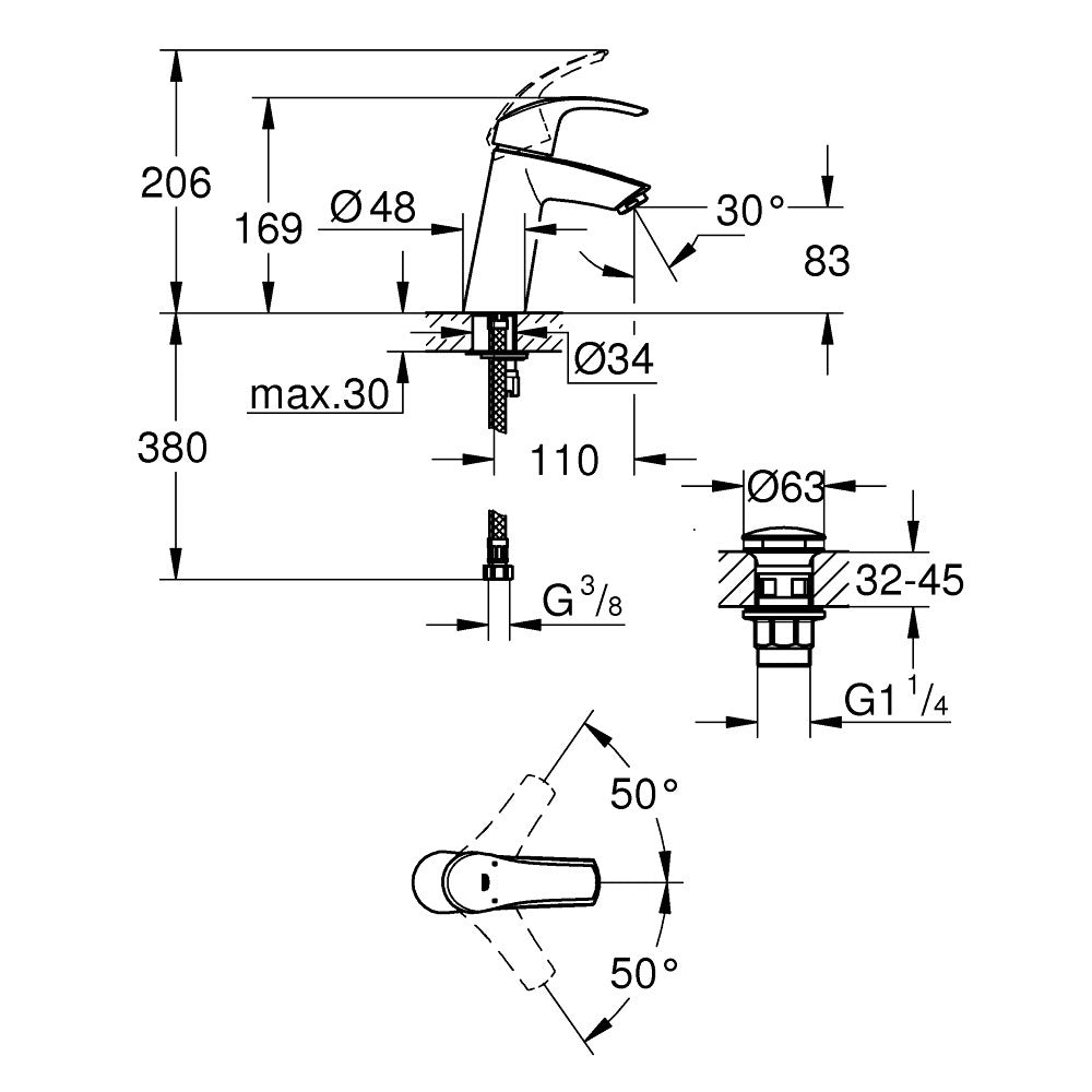 23923002 Grohe Eurosmart armatura za umivalnik