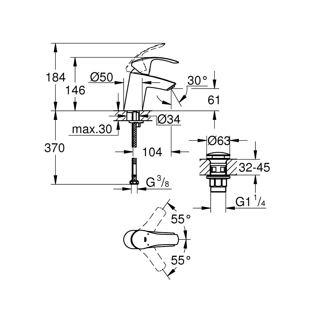 23922002 Grohe Eurosmart armatura za umivalnik