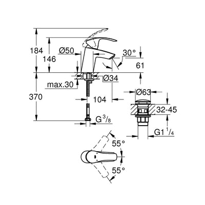 23922002 Grohe Eurosmart armatura za umivalnik