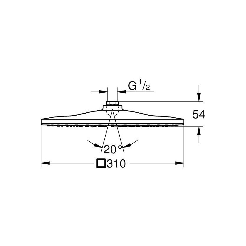 26567000 Grohe Rainshower Mono Cube 310 nadglavna prha