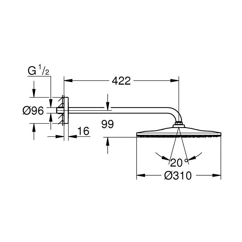 26558000 Grohe Rainshower Mono 310 nadglavna prha