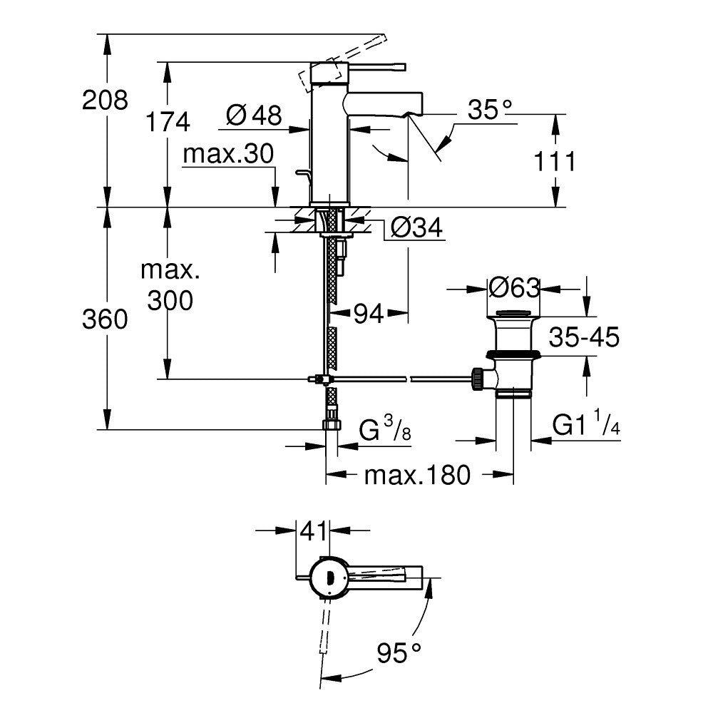 Armature za umivalnike — 23379001 Grohe Essence Cold Start armatura za umivalnik | SAN-KERAMIKA.SI